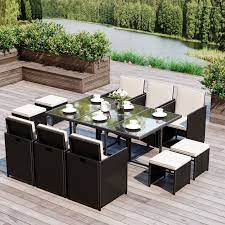 Outsunny Rattan Dining Set Garden