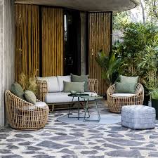 Nest Modern Wicker Garden Sofa Cane