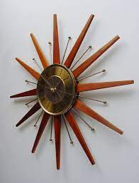 Starburst Wall Clock Mid Century