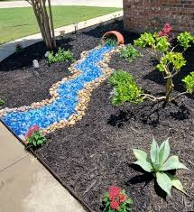 Flower Bed With Tumbled Glass Landscaping
