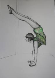 gymnast girl drawing by sylvia komlosi