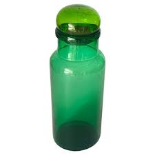 Vintage Green Glass Bottle In Glass
