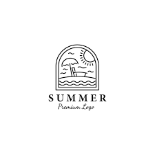 Holiday Summer Umbrella Logo Icon