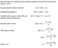 Derivation Of The Quadratic Formula