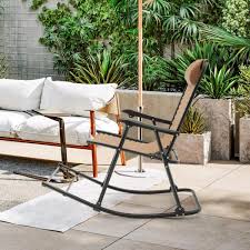 Clihome Metal Outdoor Rocking Chair