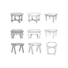 Icon Set Of Table Furniture Minimalist