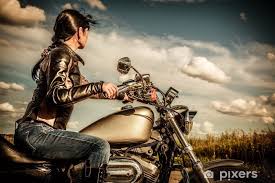 Shower Curtain Biker Girl On A