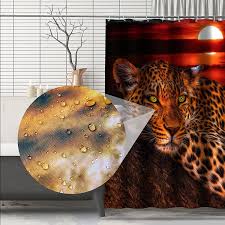 African Animal Print Shower Curtain Set