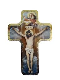 Wood Icon Cross Crucifixion 7 Inch