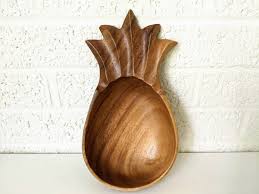 Vintage Monkeypod Wood Pineapple Bowl