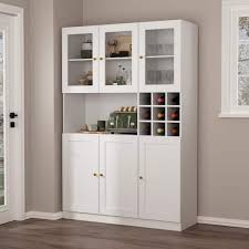 Fufu Gaga Large 6 Doors Kitchen Cabinet With Hutch And Buffet Pantry With Wine Rack 70 9 In H X 47 2 In W X 15 9 In D