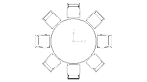 Autocad Drawing Round Table Eight