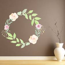 Flower Wreath Frame Fl Leaves Wall