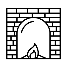 Fireplace Ilration Black Line Icon