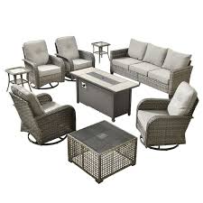 Swivel Fire Pit Patio Sets The Home