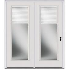 National Door Company Z002376l Low E Prehung In Swing Patio Door Left Hand Glass With Rlb Full Lite Fiberglass Smooth 64 X 80