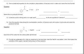 Of Benzoic Acid In Water And Name The