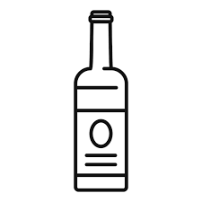 White Wine Bottle Icon Outline White