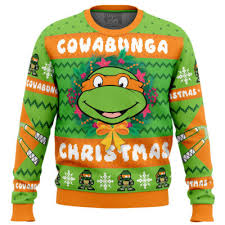 Cowabunga Michaelangelo Teenage Mutant Ninja Turtles Ugly Sweater