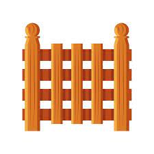 Garden Wooden Fence Rural Icon Isolated