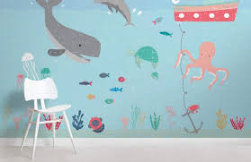 Kids Cute Sea Creatures Wallpaper Mural