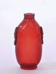 Late 18c Ruby Red Peking Glass Snuff