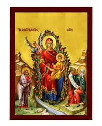 Virgin Mary Icon Burning Bush Handmade