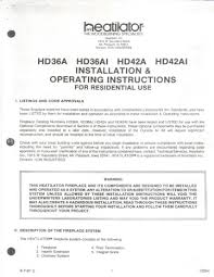 Heatilator Hd36 42 Installation Manual