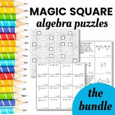 Algebra Magic Square Puzzles Bundle