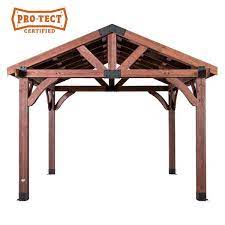 Wooden Gazebo With Steel Roof