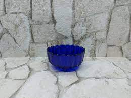 Cobalt Blue Bowl Vintage Glass Bowl