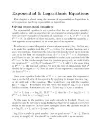 Exponential Amp Logarithmic Equations