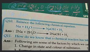 Q10 Balance The Following Chemical