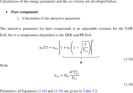 Parameters Used In The Cubic Equations