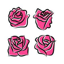 Simple Rose Vector Art Icons And