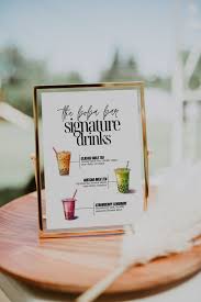 Boba Bar Menu Wedding Sign Signature