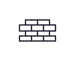 Single Line Icon Of Brick On Isolated