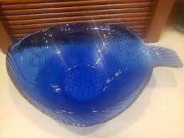 Arcoroc Cobalt Blue Fish Shaped Bowl