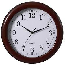 Clockswise Decorative Classic Brown Round Wall Clock For Living Room Kitchen Dining Room Plastic