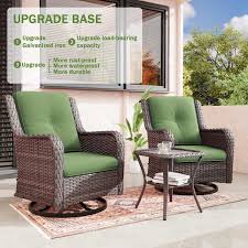 Joyside 3 Piece Wicker Patio Swivel