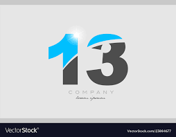 Number 13 In Grey Blue Color For Logo