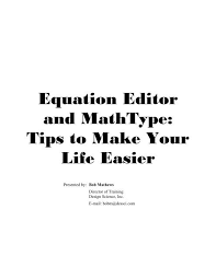 Equation Editor And Mathtype Tips To