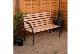 Slatted Garden Bench Wooden Seater