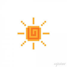 Sun Sticker Pixel Art Icon Design For