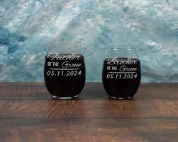 Groom Wine Glass Engraved