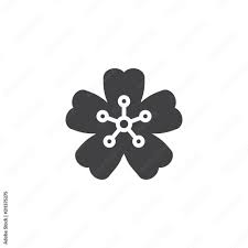 Cherry Blossom Vector Icon Filled Flat