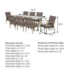 Padded Wicker Outdoor Dining Set