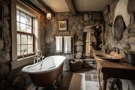Natural Stone Shower And Clawfoot Tub