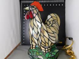 Sold At Auction Stained Glass Rooster Lamp