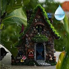 Cubilan Resin Fairy House Statues With